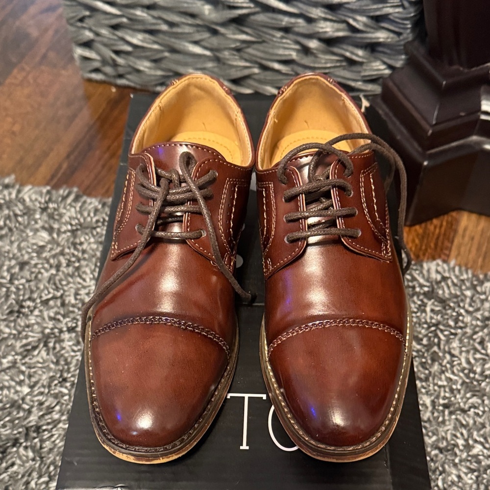 Classic Brown Leather Boys Shoes